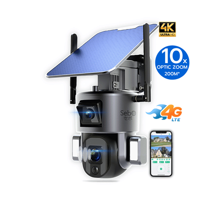 กล้องวงจรปิดโซลาร์เซลล์ SEBO EIZEN 4K DUO 10X OPTIC ZOOM 4G. (ใช้ภายนอก)_0